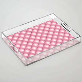 Glam Pink Tufted Pattern Acrylic Tray