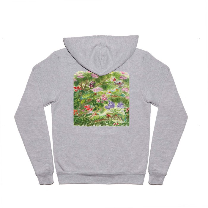 Birds and Orchids Tropical Rainforest II Hoody