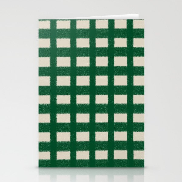 Check Pattern - Green Beige Stationery Cards