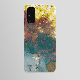 Golden tree on the emerald blue forest Android Case