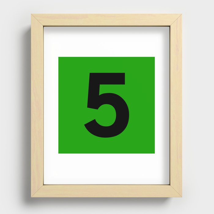 Number 5 (Black & Green) Recessed Framed Print