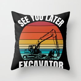 Funny Excavator Operator Christmas Present Throw Pillow