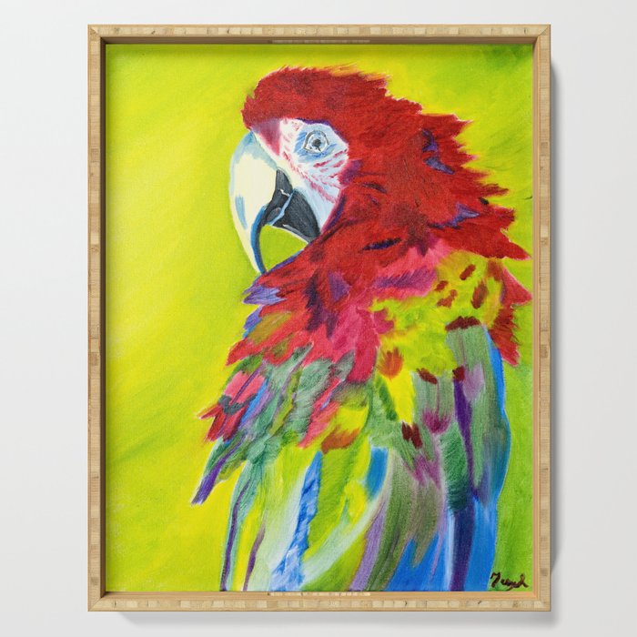 Fiery Feathers Scarlet Macaw Serving Tray