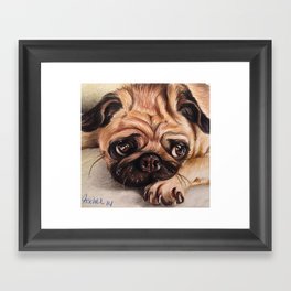 Hug A Pug Framed Art Print