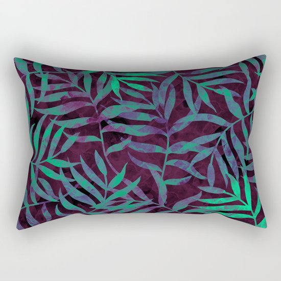 Watercolor Tropical Palm Leaves VII Rectangular Pillow