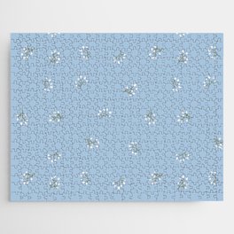 Rowan Branches Seamless Pattern on Pale Blue Background Jigsaw Puzzle