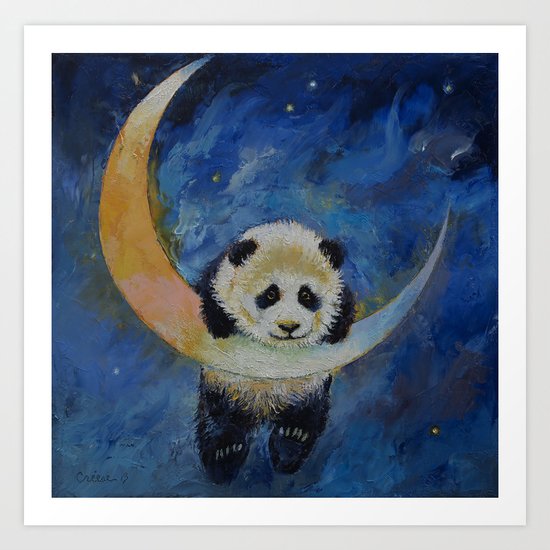 Panda Stars Art Print