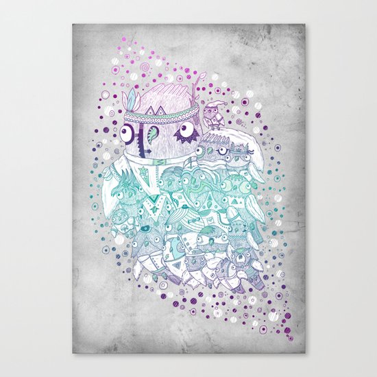 Glam fashion owls Canvas Print