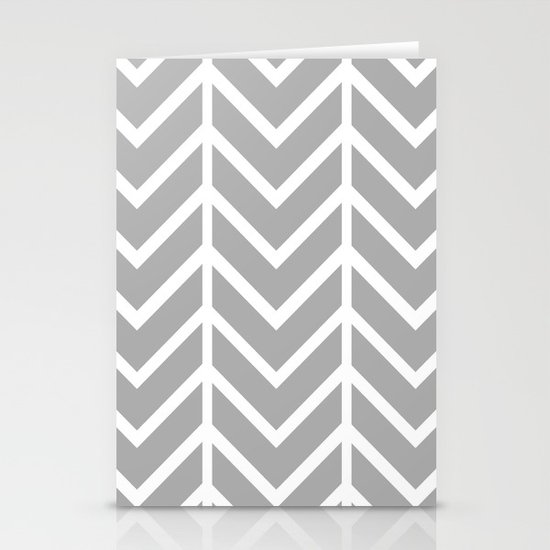GRAY THIN CHEVRON Stationery Cards