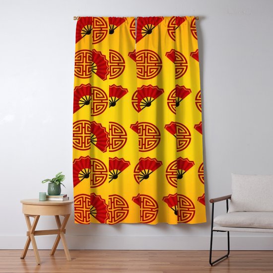 Chinese Red Gold 2 Blackout Curtain By Julianarw Society6