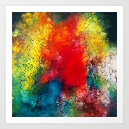 On the bright side - Colorful abstract watercolor Art Print