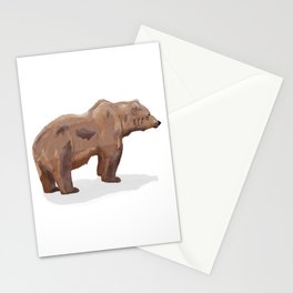 brown bear in side view, digital painting Stationery Card