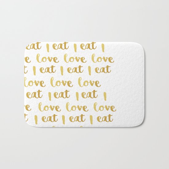I love eat Golden Version pattern 2 Bath Mat