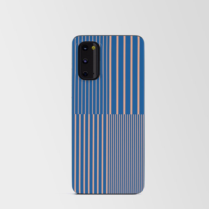 Stripes Pattern and Lines 9 in Peach Royal Blue Android Card Case