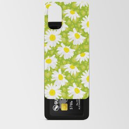 Cute Daisies on Leopard Print Pattern \\ Retro Green & Yellow Color Palette \\ Indie Kid Aesthetics Android Card Case