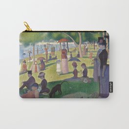 Georges Seurat - A Sunday Afternoon on the Island of La Grande Jatte Carry-All Pouch | Umbrellas, Children, Pointillism, Relaxation, Nature, Painting, Leisure, People, Grass, Impressionism 