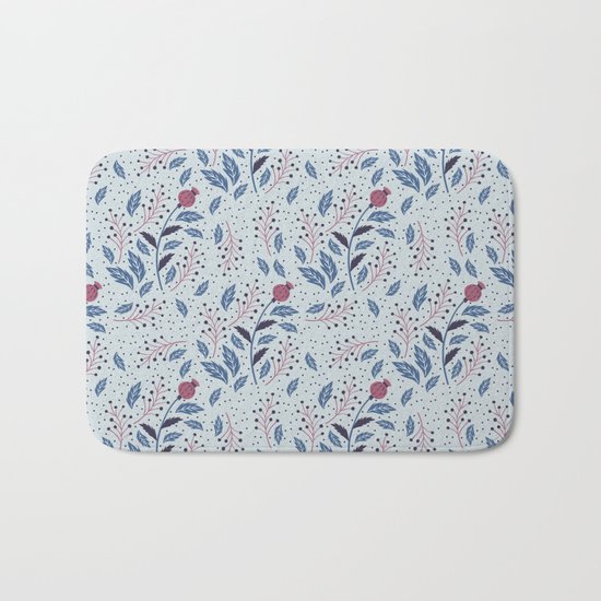 Purple Thistle Buds Bath Mat