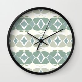 Modern abstract big weave pattern – green Wall Clock