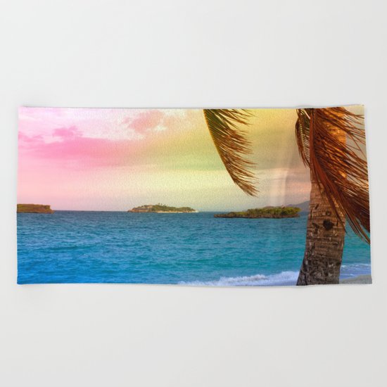tropical sumer Beach Towel