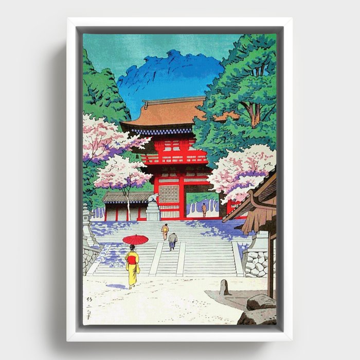 Spring in Kurama Temple Fujishima Takeji Framed Canvas