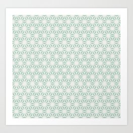 Seafoam Green Asanoha (Hemp Leaf) Pattern Art Print