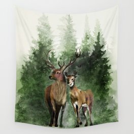 Deers in the Forest Wall Tapestry