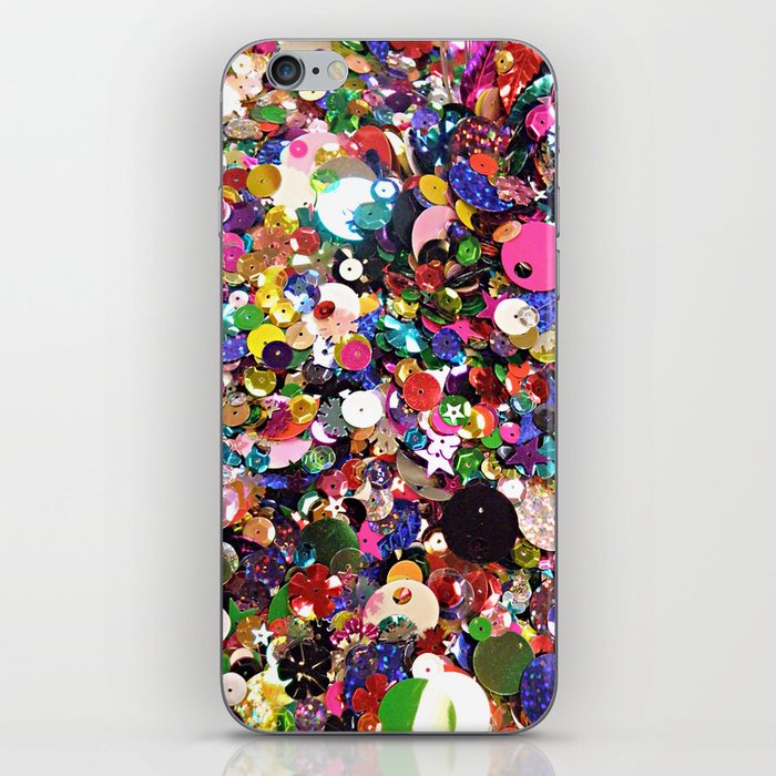 Colorful Glitter Sequins Sparkle Glitter iPhone Skin