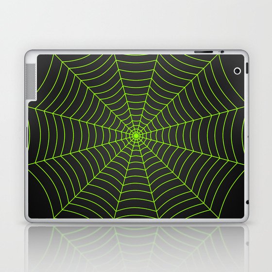 Neon green spider web Laptop & iPad Skin
