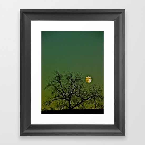 Tangled Tree Moon Framed Art Print