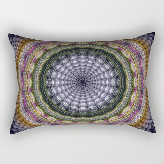 Mandala with optical effects and tribal patterns Rectangular Pillow