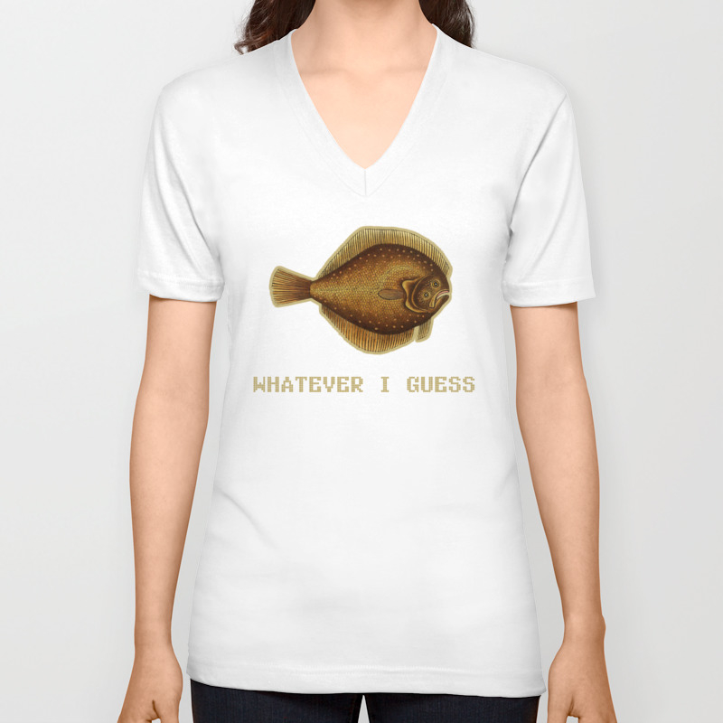 Whatever Fish Unisex V-Neck T-shirt by alienfolklore