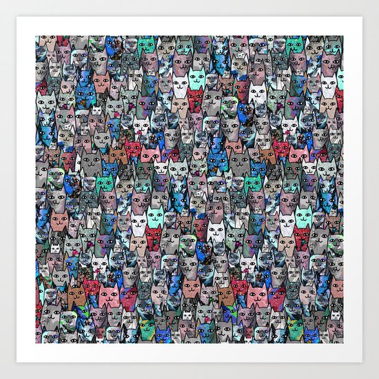Gemstone Cats RGB Art Print