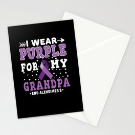 Purple For Grandpa Alzheimer's Awareness Stationery Card
