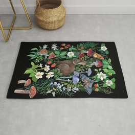 ALAZA Floral Print Hipster Bunny Rabbit Area Rug Rugs for Living Room Bedroom 5'3 x 4' 