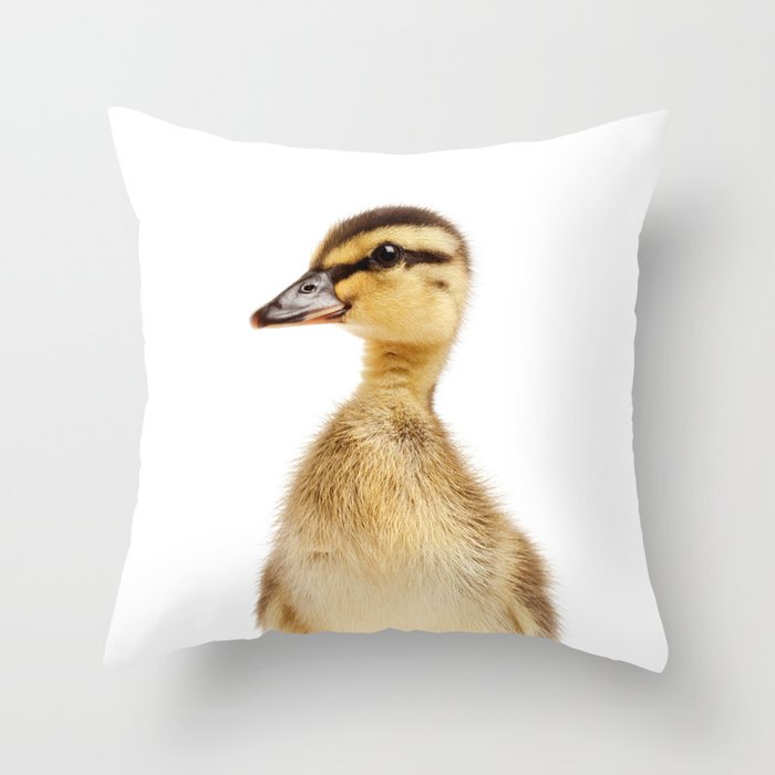 Duckling, Farm Animals, Art for Kids, Baby Animals Art Print By Synplus Throw Pillow