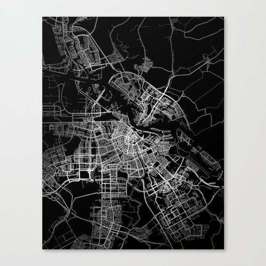 Amsterdam map Canvas Print
