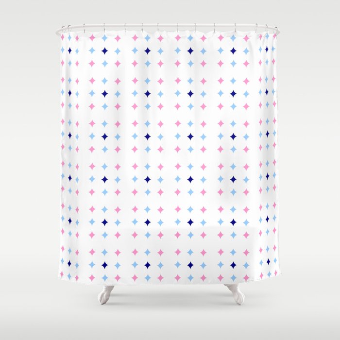 rhombus and tartan 8 -  pink and blue Shower Curtain