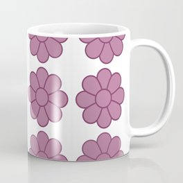 Dusky Pink Symmetrical Flower Pattern Coffee Mug