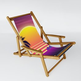 Glorious Scarlet Sunset Synthwave Sling Chair