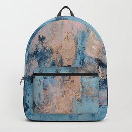 Sunbeam: a pretty abstract painting in pink, blue, and gold by Alyssa Hamilton Art Backpack