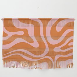 Liquid Candy Retro Swirl Abstract Pattern in Orange and Pink Wall Hanging