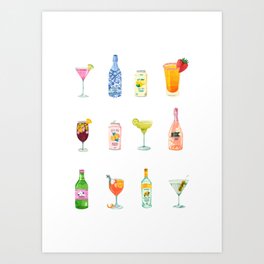 Summer Cocktails   Art Print