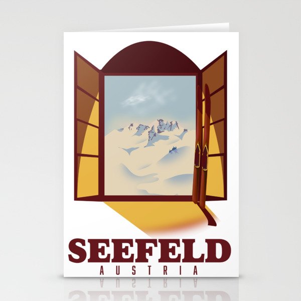 Seefeld Austria Ski poster Stationery Cards