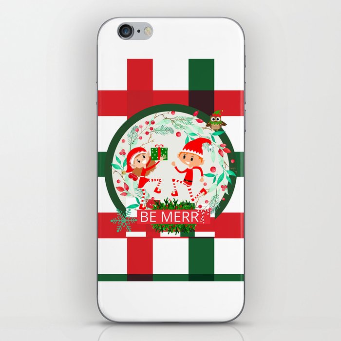 Christmas Cute Couple Elfs iPhone Skin