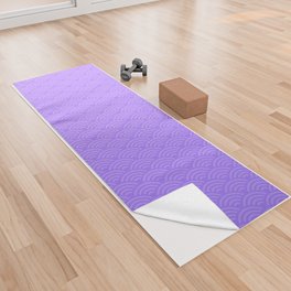 Japanese Purple Seigaiha Pattern Yoga Towel