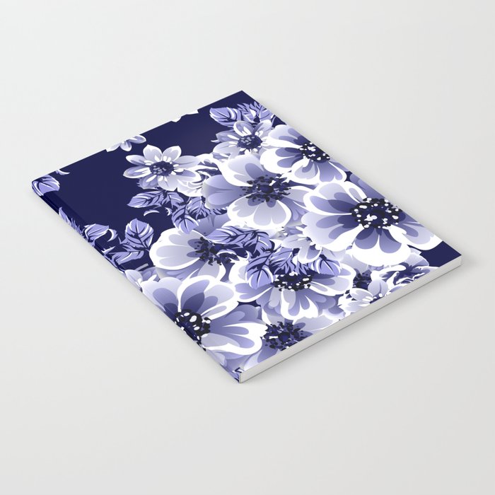Flower design. Elegance seamless pattern.  Notebook