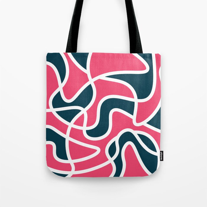 Messy Scribble Texture Background - Prussian Blue and Infra Red Tote Bag