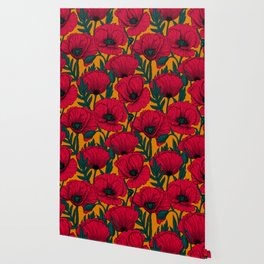 Red poppy garden    Wallpaper