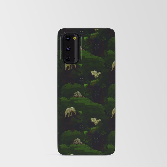 seamless digital pattern with leopards and panthers Android Card Case