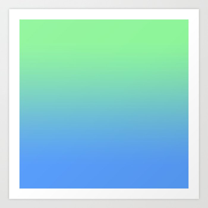 Fresh Green Blue Color Gradient  Art Print